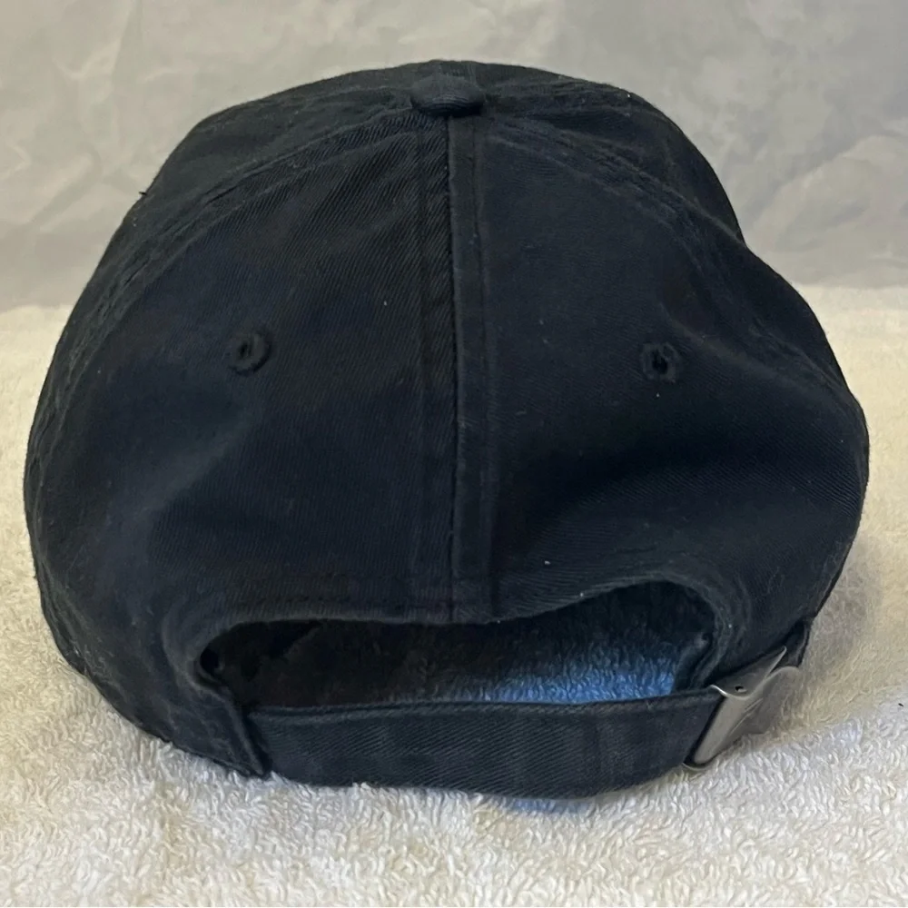 Black Baseball Cap with White Logo